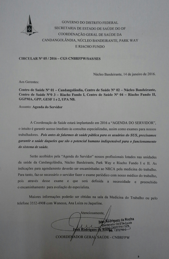 AGENDA DO SERVIDOR FOTO