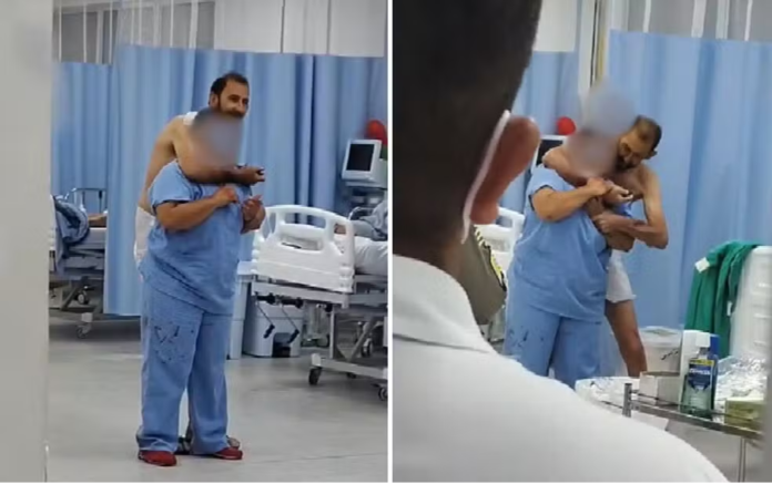 VÍDEO: Paciente em surto psicótico faz técnica de enfermagem refém e é morto por policial em hospital de Goiás VÍDEO: Paciente em surto psicótico faz técnica de enfermagem refém e é morto por policial em hospital de Goiás