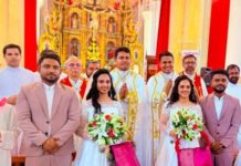 Dois irmãos gêmeos se casaram com duas irmãs gêmeas — e a cerimônia foi celebrada por padres gêmeos, com coroinhas gêmeos